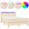 vidaXL Posteľ boxsping s matracom a LED kr&eacute;mov&aacute; 140x190 cm l&aacute;tka