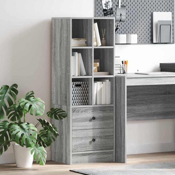 vidaXL Highboard so zásuvkou Sivý Sonoma 45,5 x 34 x 127 cm