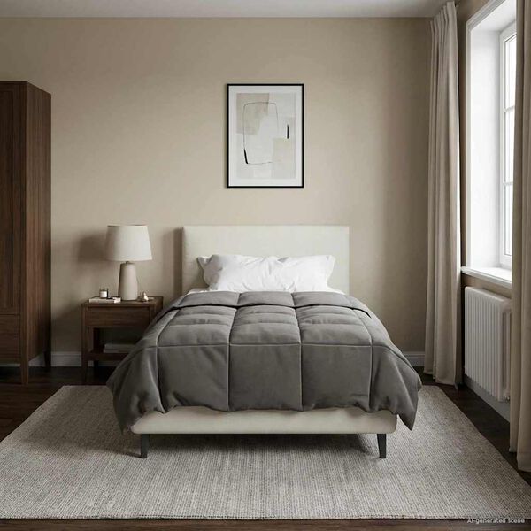 vidaXL Letn&aacute; prikr&yacute;vka &Scaron;nurovan&yacute; Svetlosiv&aacute; 135 x 220 cm Mikrovl&aacute;kno