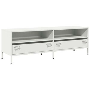 vidaXL TV skrinka biela 135x39x43,5 cm oceľ valcovan&aacute; za studena