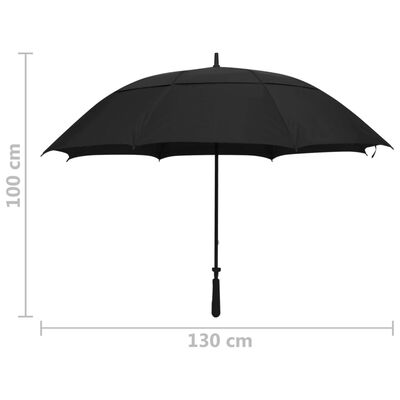 vidaXL Dáždnik čierny 130 cm