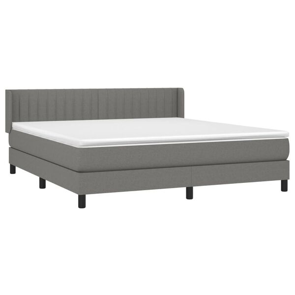 vidaXL Boxspring posteľ s matracom tmavosiv&aacute; 160x200 cm l&aacute;tka
