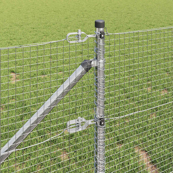 vidaXL Stĺp na plot. Strieborn&aacute; 10 x 0,8 m (19 x 19 mm sieť) Oceľ