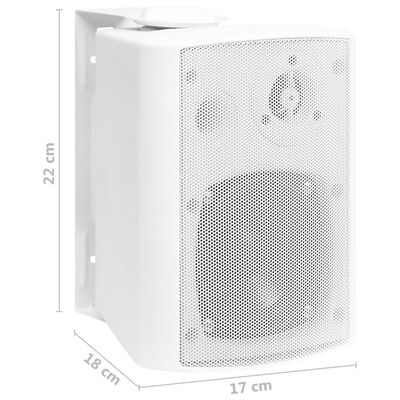 vidaXL Nástenné stereo reproduktory 2 ks biele interiér exteriér 80 W