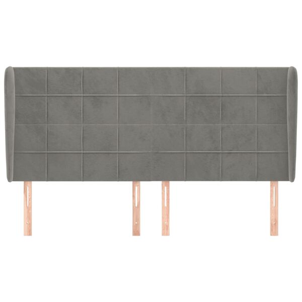 vidaXL Čelo postele so z&aacute;hybmi bledosiv&eacute; 163x23x118/128 cm zamat