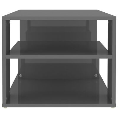 vidaXL Konferenčný stolík lesklý sivý 100x50x40 cm drevotrieska