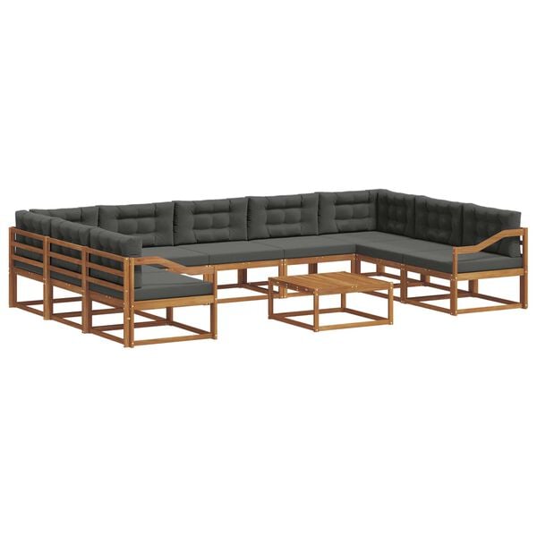 vidaXL Z&aacute;hradn&aacute; s&uacute;prava gaučov 10 pcs Pr&iacute;rodn&aacute; a antracitov&aacute;