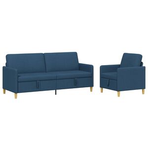 vidaXL S&uacute;prava pohovky s &uacute;ložn&yacute;m priestorom 2 ks Modr&aacute; Polyester
