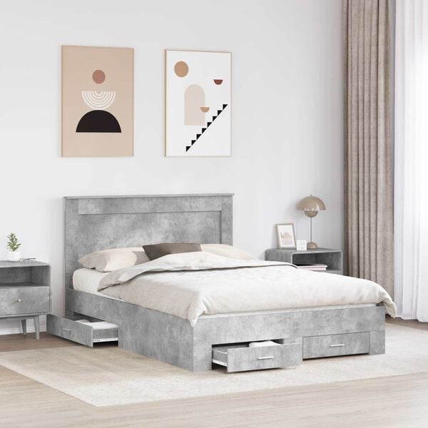 vidaXL R&aacute;m postele so z&aacute;suvkou s čelnou doskou Kompozitn&eacute; drevo