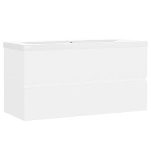 vidaXL Skrinka so vstavan&yacute;m um&yacute;vadlom, biela, kompozitn&eacute; drevo