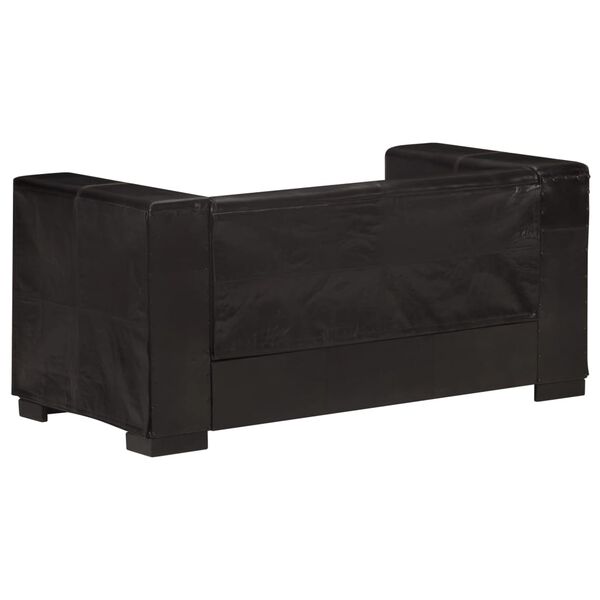 vidaXL 2-miestna pohovka čierna pravá koža