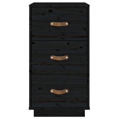 vidaXL Nočný stolík čierny 40x40x75 cm masívne borovicové drevo