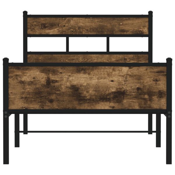 vidaXL Posteľn&yacute; r&aacute;m bez matraca dymov&yacute; dub 90x190 cm kompozitn&eacute; drevo