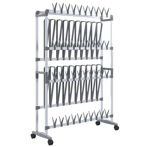 vidaXL Stojan na top&aacute;nky s kolieskami strieborn&yacute; 89x27x120 cm