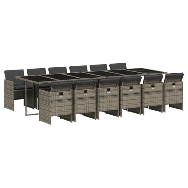 vidaXL 13-dielna z&aacute;hrad. jed&aacute;lensk&aacute; s&uacute;prava s vank&uacute;&scaron;mi siv&aacute; polyratan