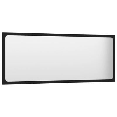 vidaXL Kúpeľňové zrkadlo, čierne 100x1,5x37 cm, kompozitné drevo