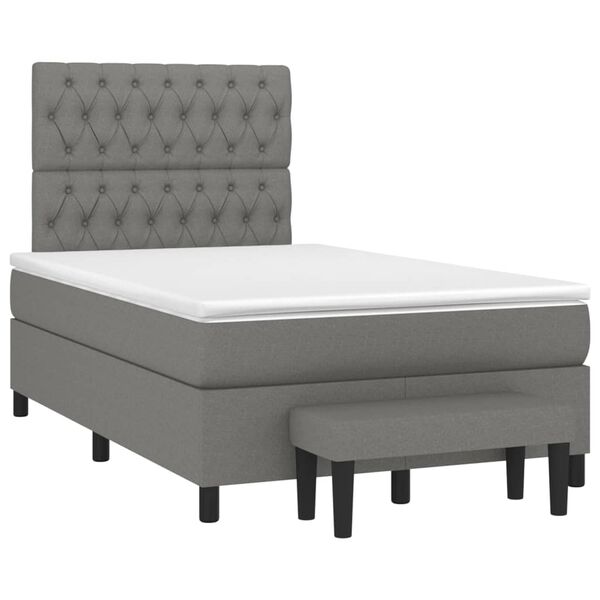 vidaXL Boxspring posteľ s matracom tmavosiv&yacute; 120x200 cm l&aacute;tka
