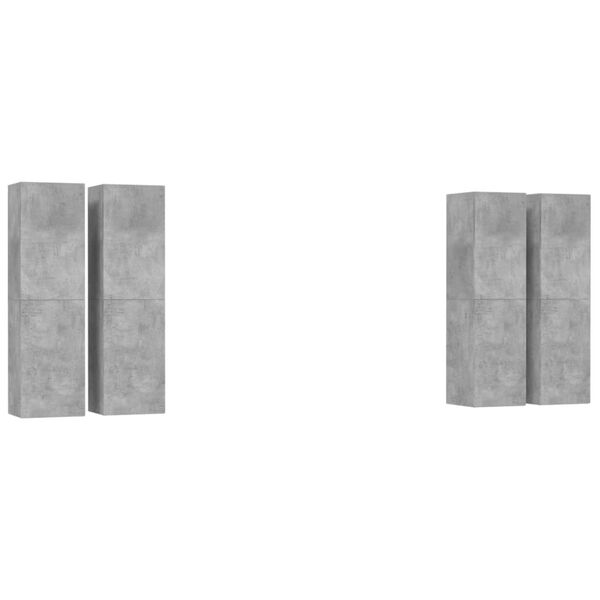 vidaXL TV skrinky 4 ks, betónové sivé 30,5x30x110 cm, kompozitné drevo