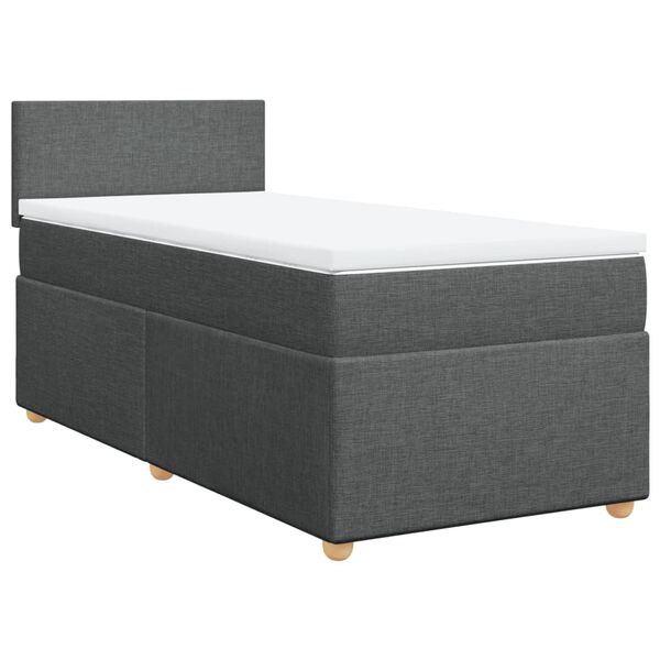 vidaXL Boxspring posteľ s matracom tmavosiv&aacute; 90x200 cm l&aacute;tka