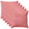 vidaXL Poťah na podložku 6 pcs HOUTEN Ružov&aacute; 40 x 40 cm Zamat
