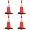 vidaXL Reflexné dopravné kužele s ťažkými základňami 4 ks 75 cm
