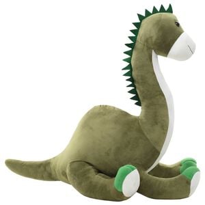 vidaXL Hračka dinosaurus Brontosaurus zelen&yacute; ply&scaron;ov&yacute;