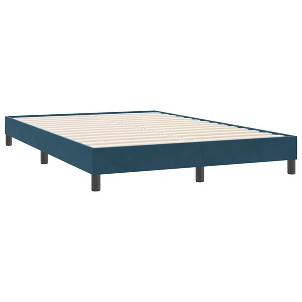 vidaXL Box Spring Posteľ bez matraca Tmavomodr&aacute; 160x220 cm Zamat