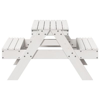 vidaXL Piknikový stôl pre deti biely 88x97x52 cm borovicový masív