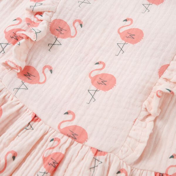 Detské šaty s volánmi jemné ružové 128