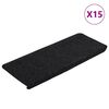 vidaXL Samolepiace n&aacute;&scaron;ľapy na schody 15 ks 65x24,5x3,5 cm čierne