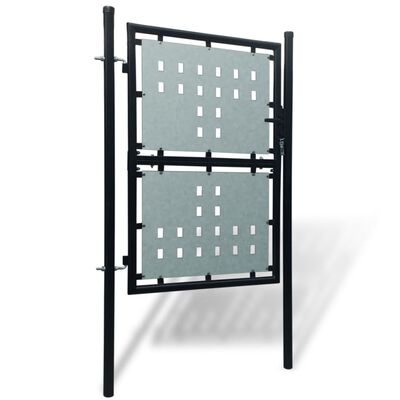 vidaXL Čierna jednokrídlová plotová brána 100x200 cm