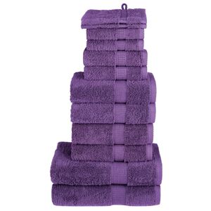 vidaXL 12-dielna pr&eacute;miov&aacute; sada uter&aacute;kov SOLUND fialov&aacute; 600 g/m&sup2;
