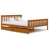 vidaXL Posteľn&yacute; r&aacute;m, 2 z&aacute;suvky, medovo hned&yacute;, borovica 160x200 cm