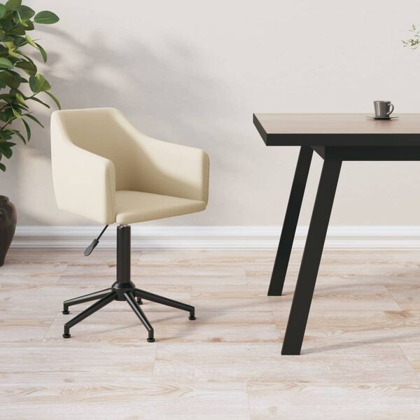 vidaXL Otočn&aacute; jed&aacute;lensk&aacute; stolička kr&eacute;mov&aacute; zamatov&aacute;