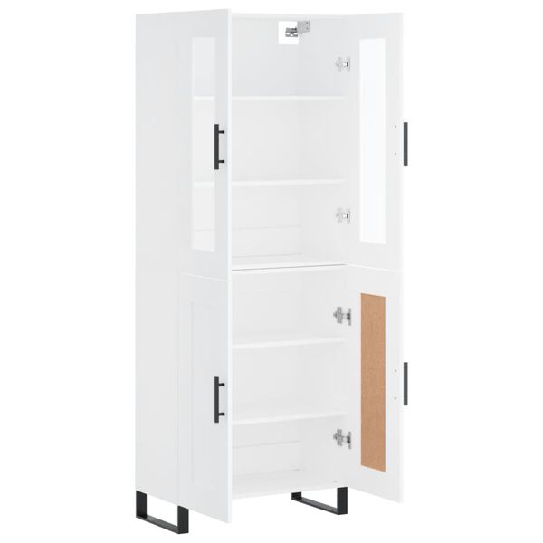 vidaXL Vysok&aacute; skrinka biela 69,5x34x180 cm spracovan&eacute; drevo