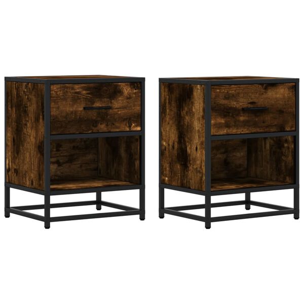vidaXL Nočné stolíky 2 ks dymový dub 40x31x50 cm kompozitné drevo