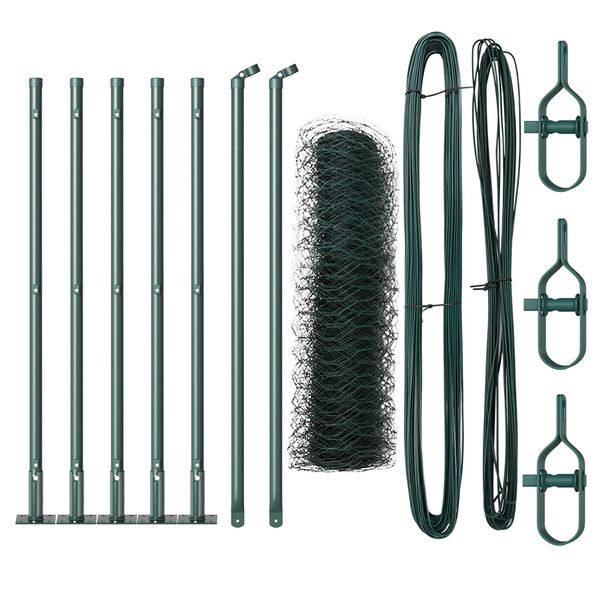 vidaXL Stĺp na plot. Zelen&aacute; 10 x 0,4 m (50 mm sieť) Ocel a PVC