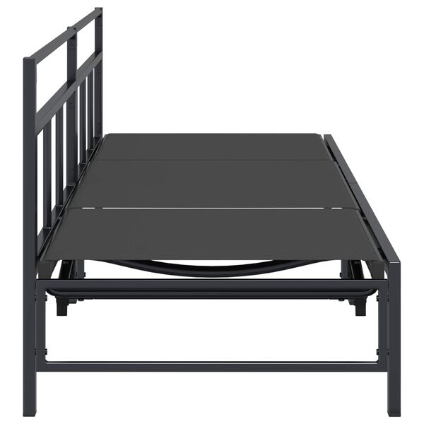 vidaXL Leh&aacute;tko Čierny 200 x 62 x 59,5 cm Textil&eacute;n