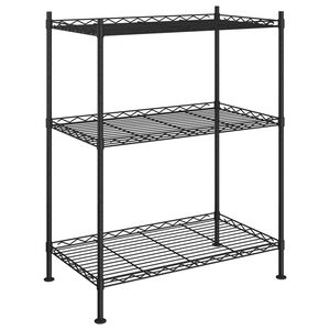 vidaXL Reg&aacute;l s 3 policami 60x35x76 cm čierny 150 kg