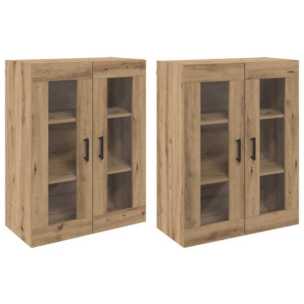 vidaXL Závesné skrinky 2 pcs dub artisan 69,5 x 34 x 90 cm
