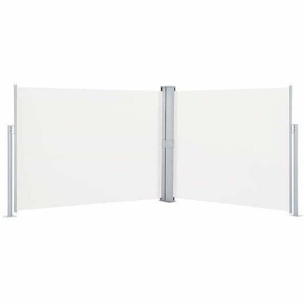 vidaXL Zaťahovacia bočná markíza, krémová 140x1000 cm