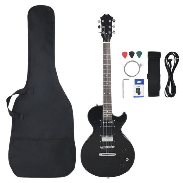 vidaXL Elektrick&aacute; gitara pre začiatočn&iacute;ka s ta&scaron;kou čierna 4/4 39"
