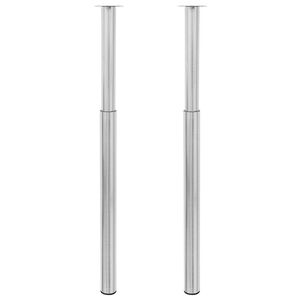 Teleskopick&eacute; stolov&eacute; nohy, nerezov&aacute; oceľ, 710 mm-1100 mm 2 ks