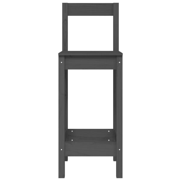 vidaXL Barové stoličky 2 ks sivé 40x41,5x112 cm borovicový masív