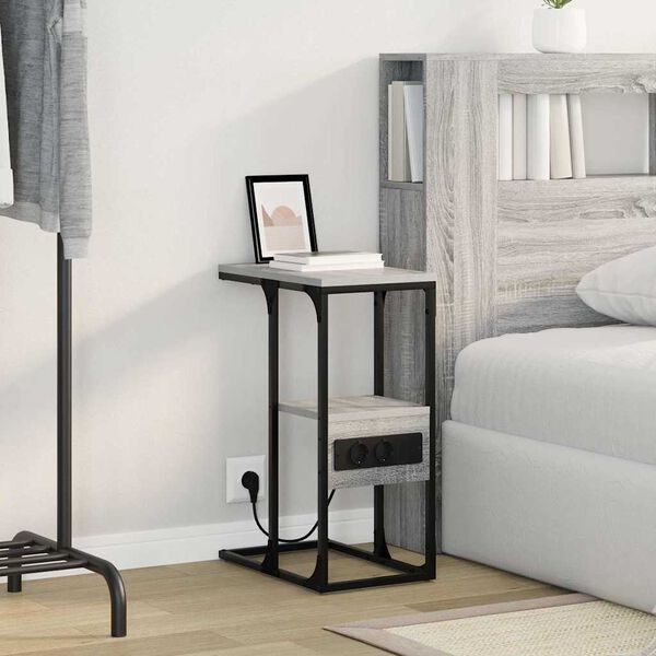 vidaXL Nočn&yacute; stol&iacute;k so z&aacute;suvkou Siv&yacute; dub sonoma 41.5 x 26 x 60.5 cm