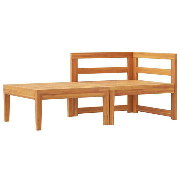 vidaXL 2-dielna z&aacute;hradn&aacute; sedacia s&uacute;prava s kr&eacute;movo-bielymi podložkami ak&aacute;ciov&eacute; drevo