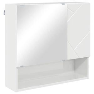 vidaXL Zrkadlov&aacute; skrinka Vysok&yacute; lesk bielej 59 x 17 x 55 cm