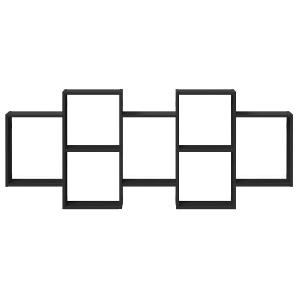 vidaXL Nástenná polica čierna 159x18x65 cm kompozitné drevo