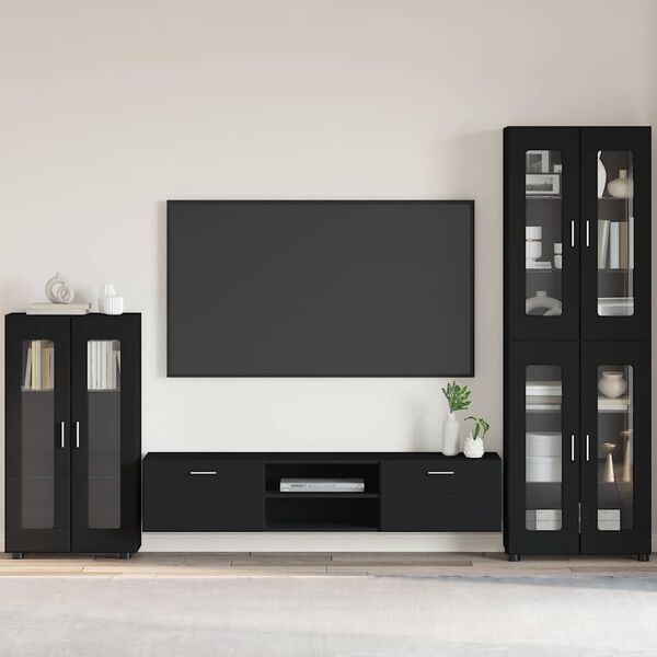 vidaXL Serv&iacute;rovacia skriňa s poličkou FLORIN Čierna 55,5 x 29 x 103 cm