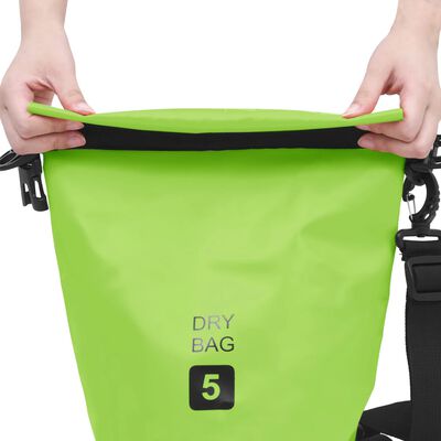 vidaXL Suchá taška zelená 5 l PVC
